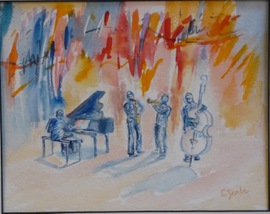 George M. and Friends - 11.75x14.75, Watercolor, $200 (framed)