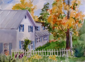 Waitsfield Inn, VT - 18x22, Watercolor, $425 (framed)