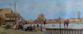 Baywatch at Ventnor - 20x8.5, Acrylic on Panel, NFS