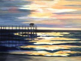 Sunset At the Pier - Oil