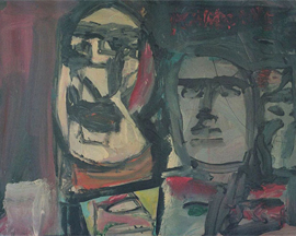 106 ~ Cubistic Couple ~ 2004 22x28 ~ Oil on canvas ~ Unframed ~ SOLD ~ $300.00 ~ 4/2009