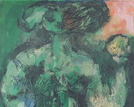 168 ~ Green Nude ~ 1963 26x36 ~ Oil on Canvas ~ $650.00