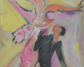 220 ~ Lift Her High ~ 2001 24x36 ~ Acrylic on linen ~ $1,500.00