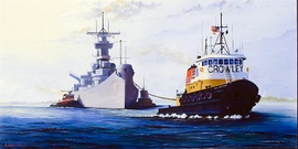 Welcome Home USS New Jersey - 24x48, Oil