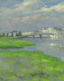 From the Stone Harbor Bridge, Oil, 10x8, $200